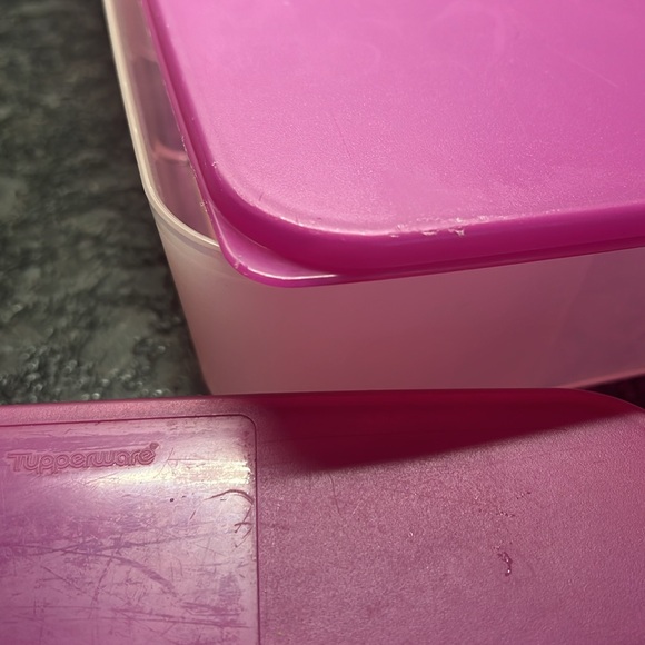 FREEZER MATES by Tupperware. Set of 2. Fuchsia and opaque. Very good condition - Picture 4 of 4
